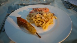 Fettuccina Biancomare del Tirreno con Fiori di Zucca