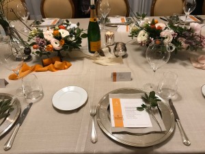 La magnifica tavola alla cena Veuve Clicquot Atelier Des Grandes Dames presso ristorante I Salotti del Patriarca