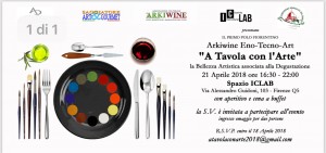 Invito all'evento "A tavola con l'arte" di Arkiwine